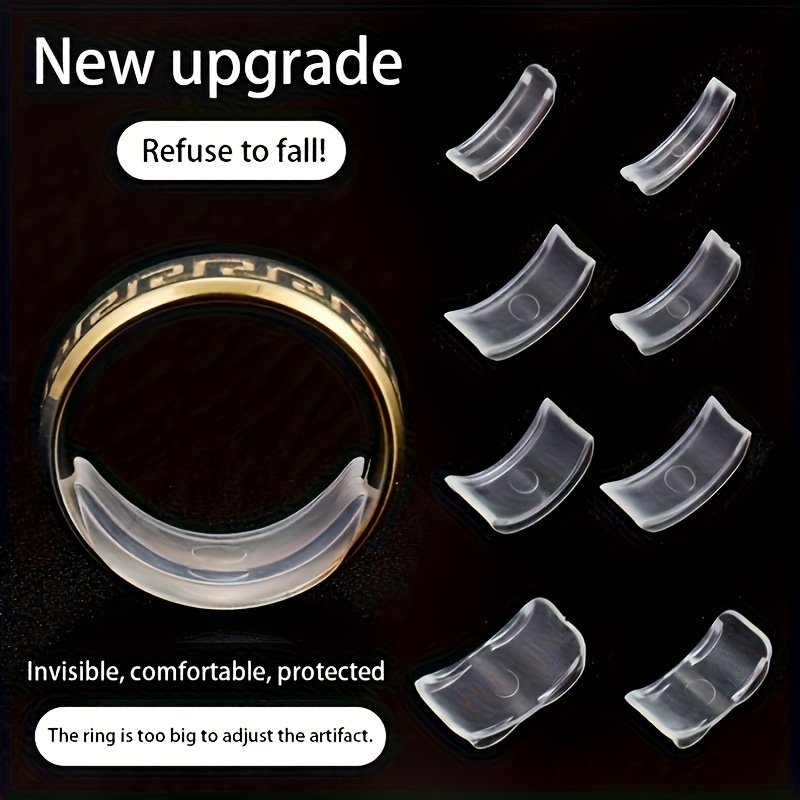 8pcs Ring Size Reducer - Invisible Adjuster For Loose Rings - Fit Any Rings  - Perfect For Wedding Accessories Men Women Rings Size Loose Rings  Essentials