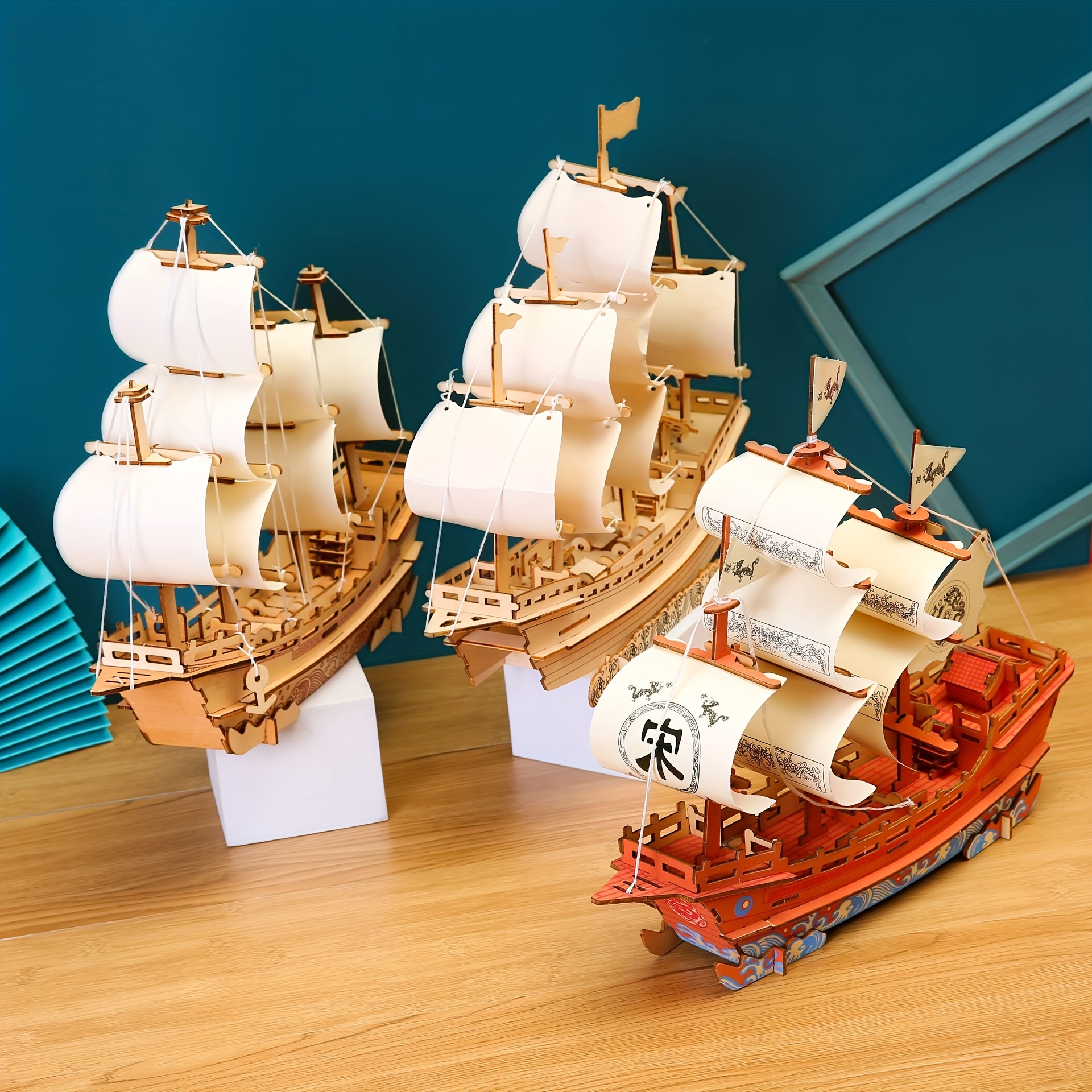 Pirate Ship Clock 3d Wooden Puzzles Adults Wooden Models - Temu