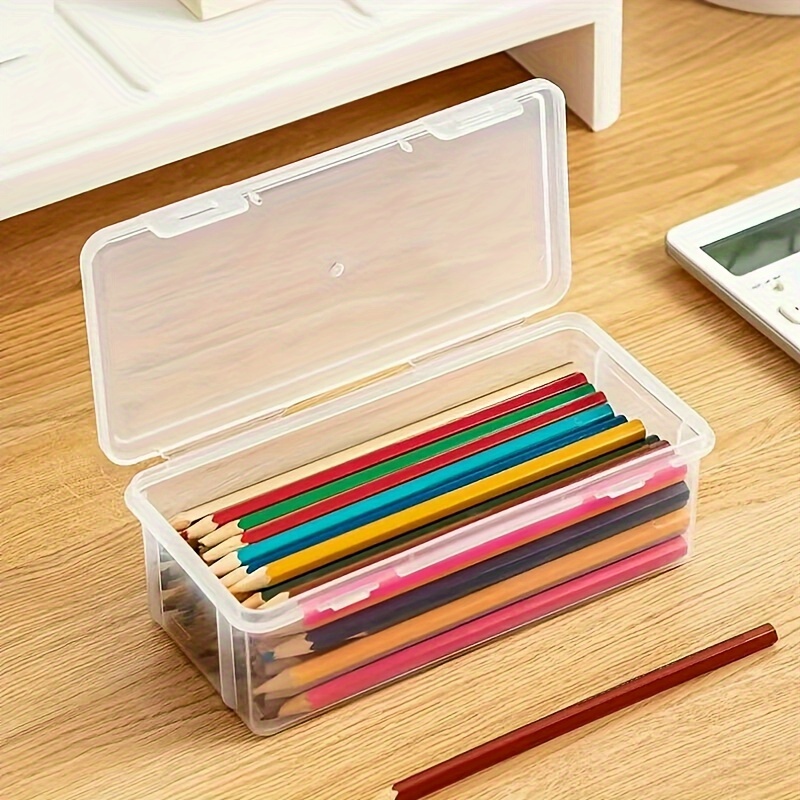 BTSKY Mini caja de almacenamiento de plástico pequeña de 6 colores con tapa  de bloqueo, organizador de plástico transparente y cajas de colores
