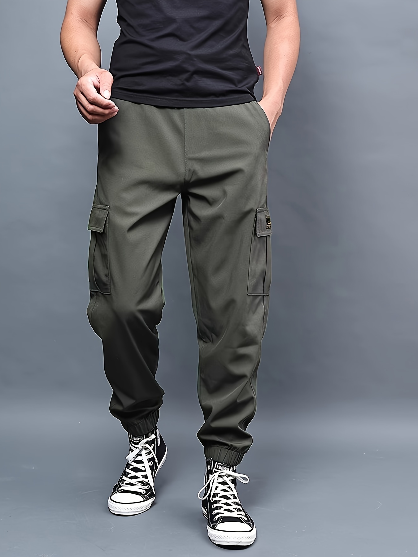 Grey Cargo Pants with Grey Pants Casual Outfits In Their Teens (5