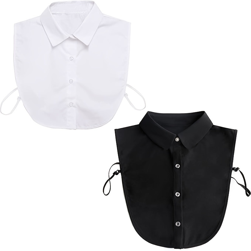 Blusa de media camisa desmontable con cuello falso, cuello falso, cuello  plisado, elegante para mujeres y niñas