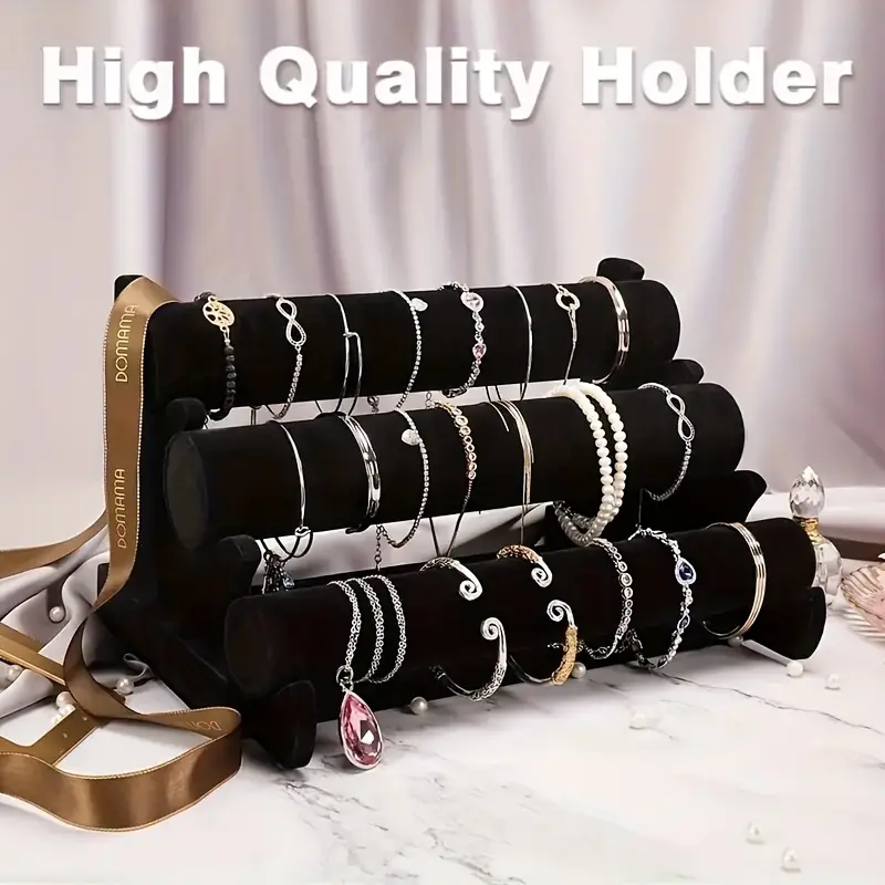 Multipurpose Black Velvet Jewelry Holder 3 layer Desktop - Temu