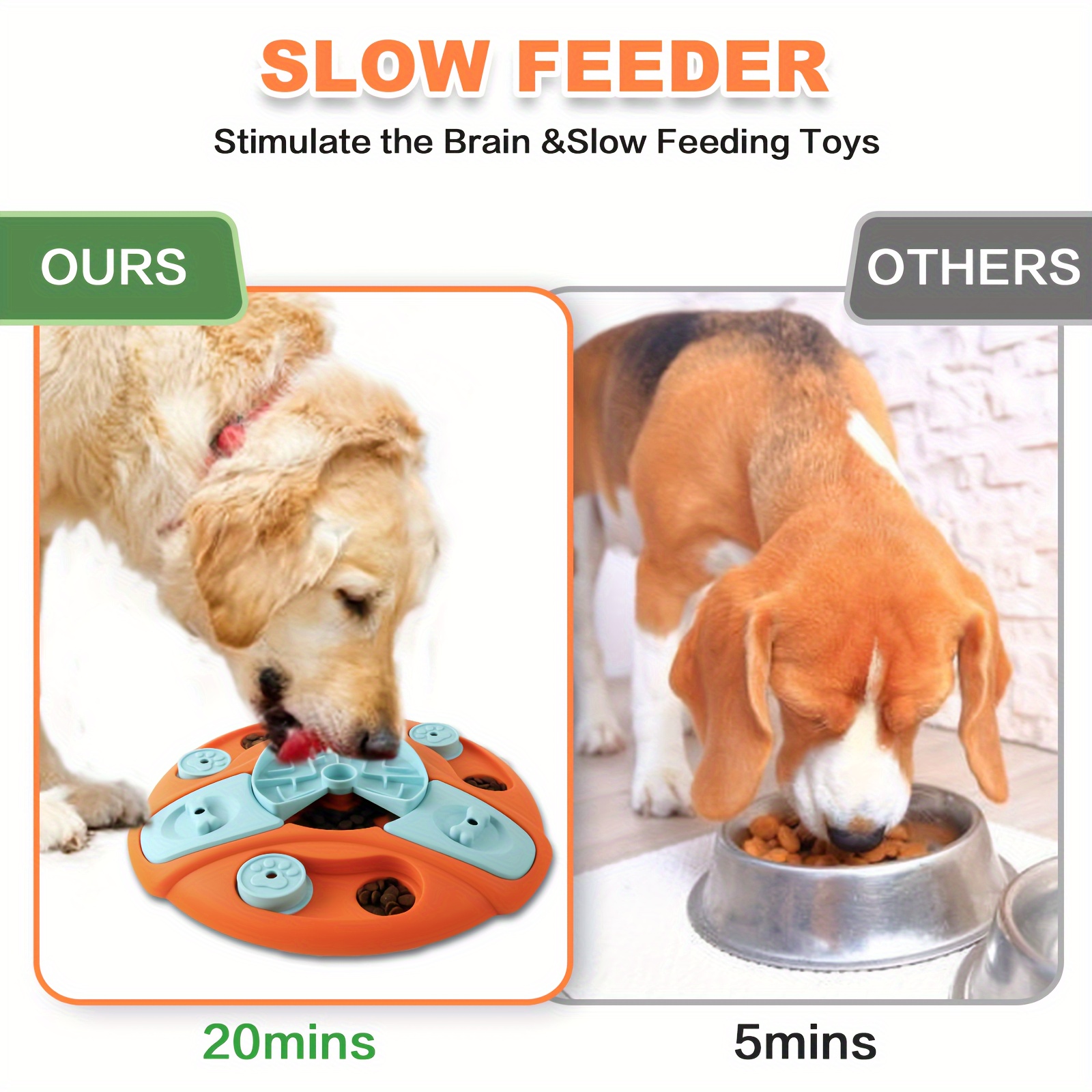 Dog Puzzle Slow Feeder Toys, Puppy Treats Dispenser Slow Feeder