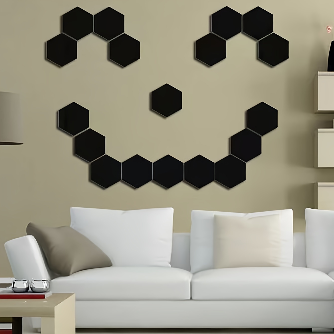6Pcs Irregular Polygon Acrylic Mirror Wall Stickers Living Room Background  Decor