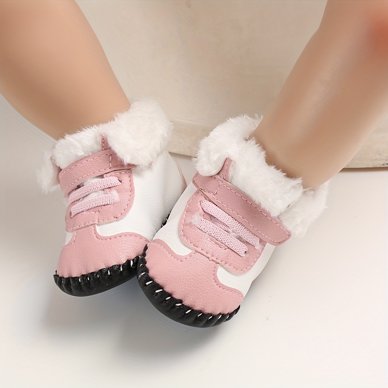 Winter Toddler Shoes for Girls and Boys, Soft Sole Anti-Slip -Lined Baby Walking Shoes, 0-1-