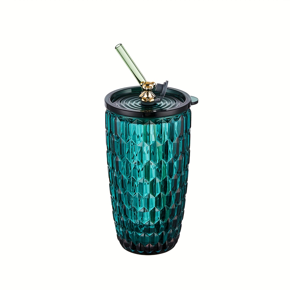 17 oz Glass Tumbler with Lid and Straw 