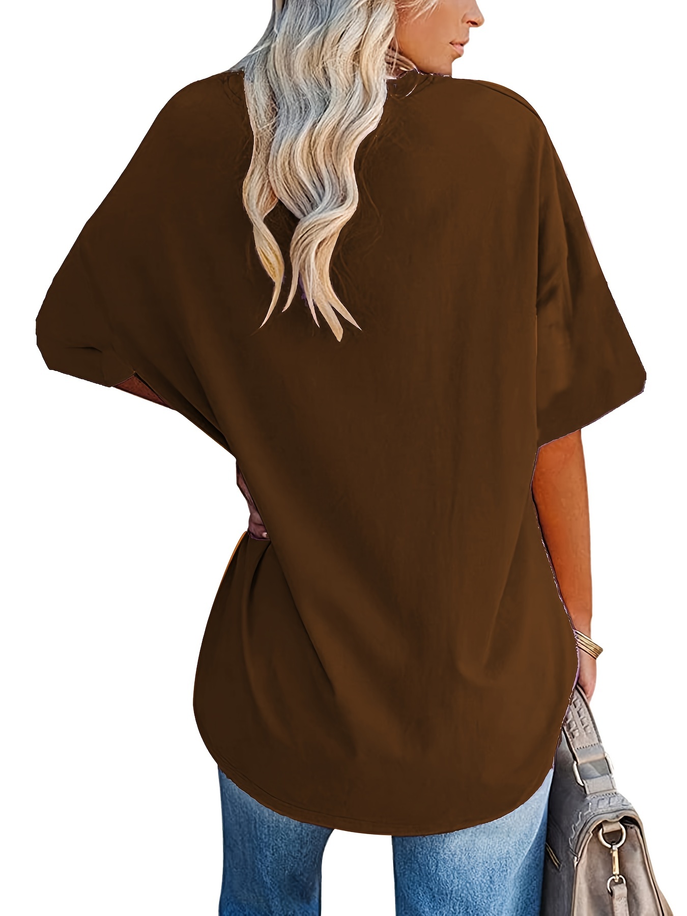 Plus Size Basic T-shirt, Women's Plus Plain Short Sleeve Round Neck Medium Stretch T-shirt