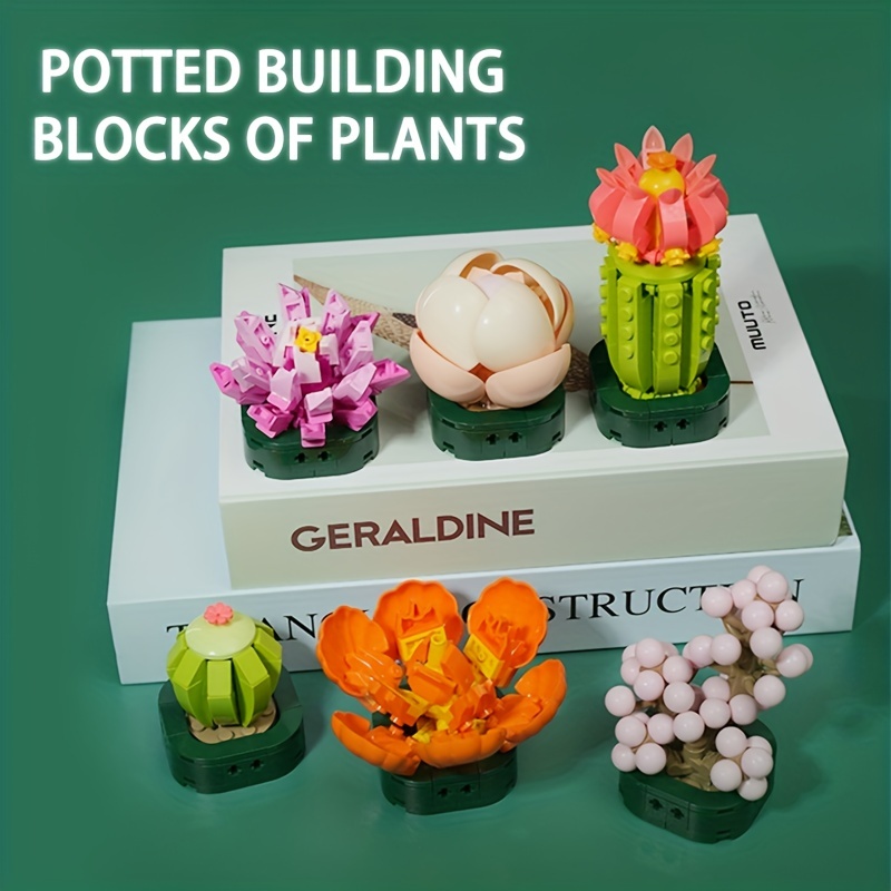 Senbao Plantes Succulentes En Pot Assemblé Décoration Puzzle Blocs