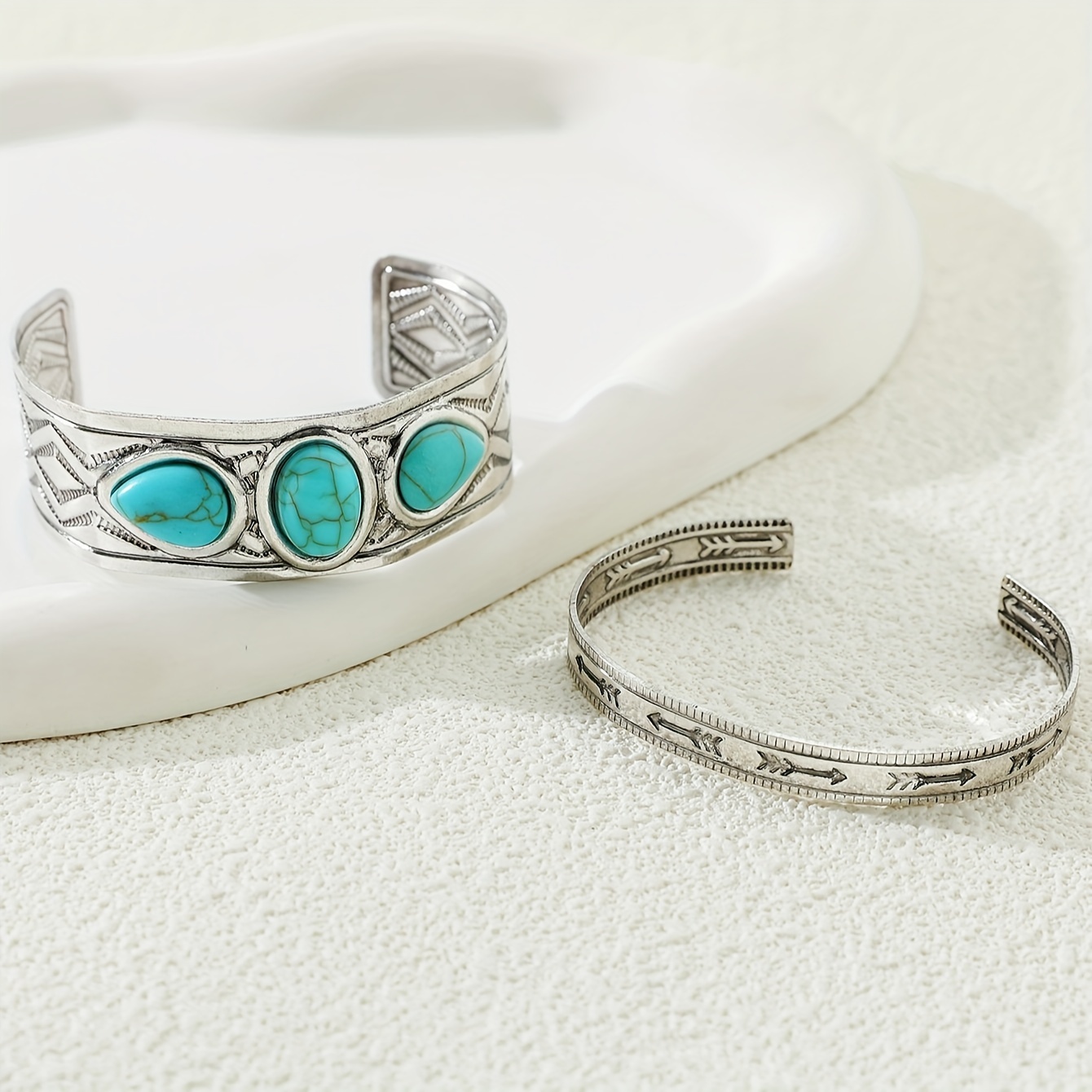 Boho Style Bangle Turquoise Plated Hand Jewelry Gift Women - Temu