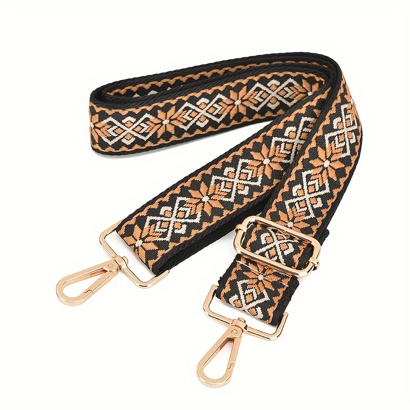 

1pc Vintage Bohemia Style Wide Shoulder Strap With Adjustable Buckle, Replacement Bag Accessories