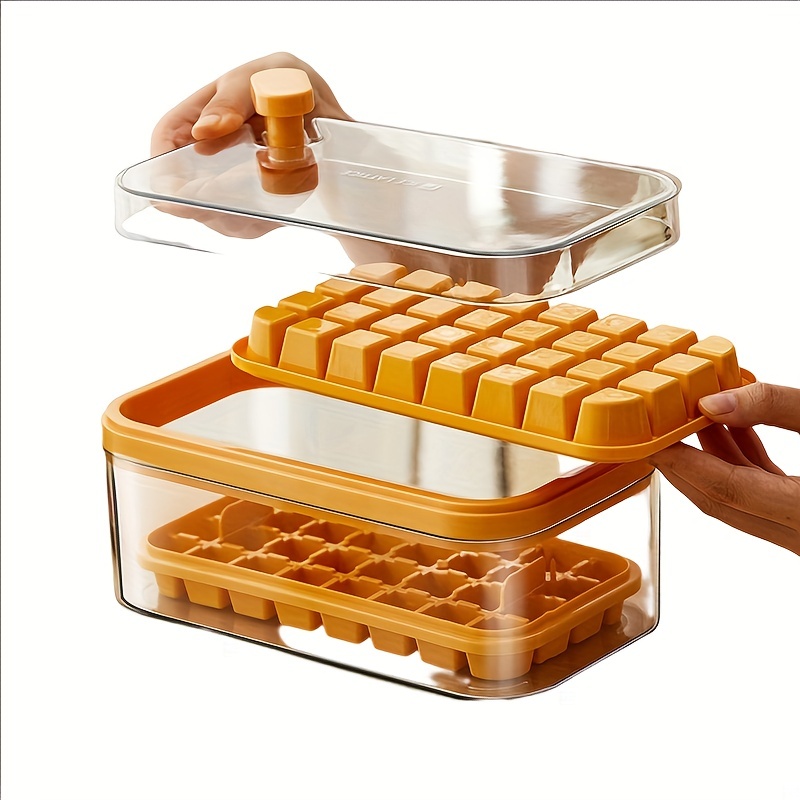 1/2 Layers Push-button Ice Tray, Homemade Ice Cube Mold, Ice Storage Tool  For Household Refrigerator, Large Capacity Decompression Ice Box For  Freezing Ice - Temu