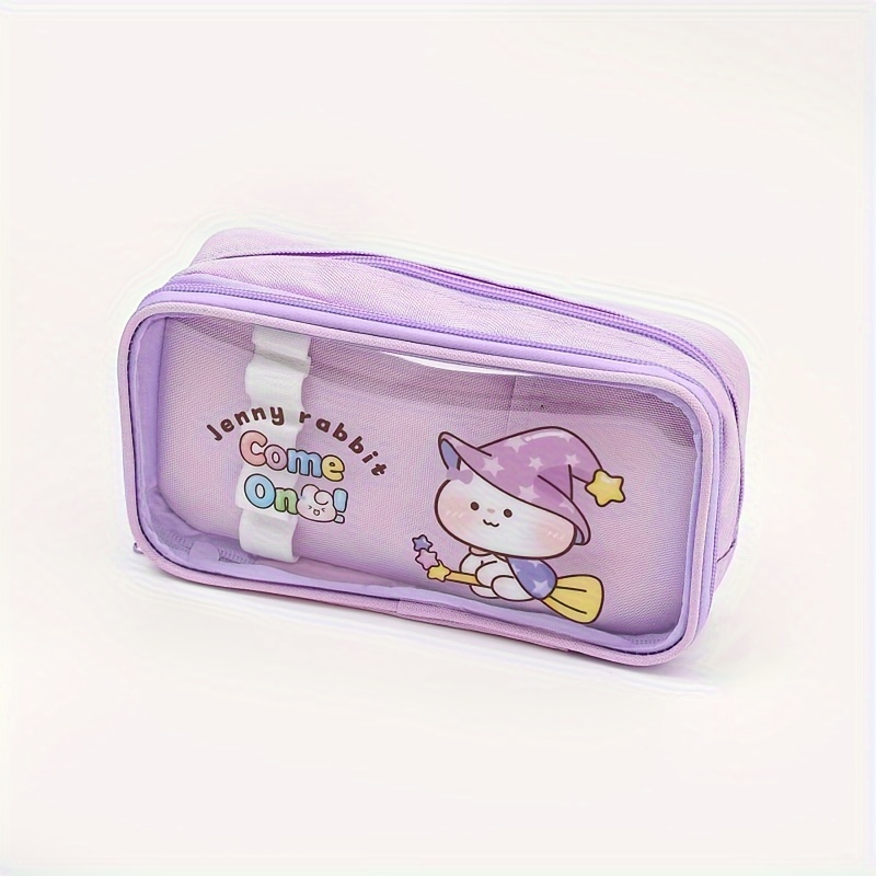 Ins Japanese Pencil Case Transparent Large-capacity Student Pencil Case  Cute Girl Creative Simple Pencil Case Stationery Bag