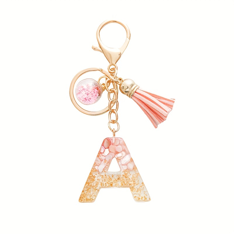 Initial Letter Keychain Pendant Resin Letter Keychain Purse Backpack  Accessories - Temu