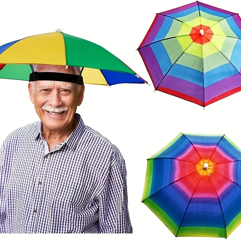 Ligero Sombrero Paraguas Soleado Cabeza De Paraguas Paraguas Para