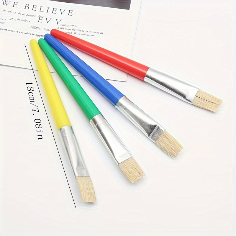 Flat Round Paint Brushes Bulk Small Paint Brushes Classroom - Temu