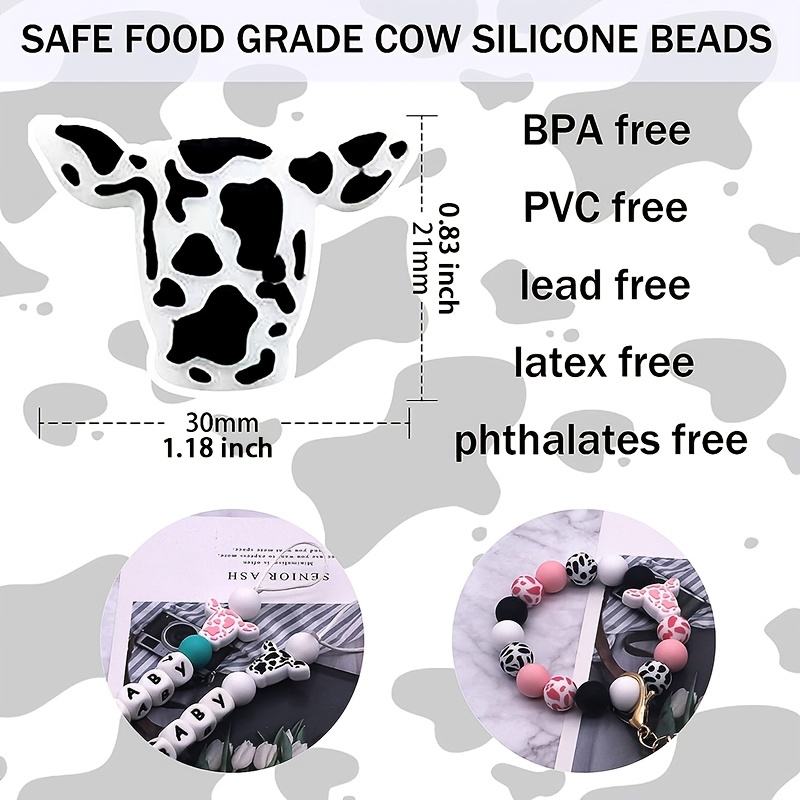20pcs Baby Cartoon Silicone Beads Bulk BPA Free Food Grade Care