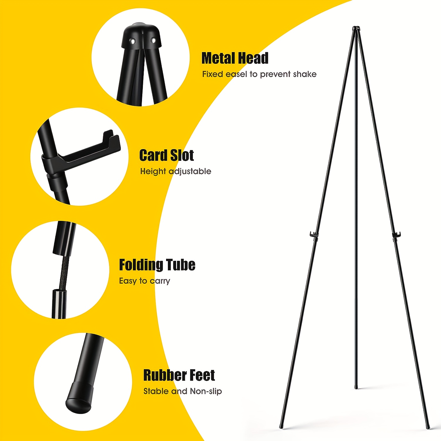 Display Easel Stand for Wedding - 63 Instant Tripod Collapsible Portable  Floor