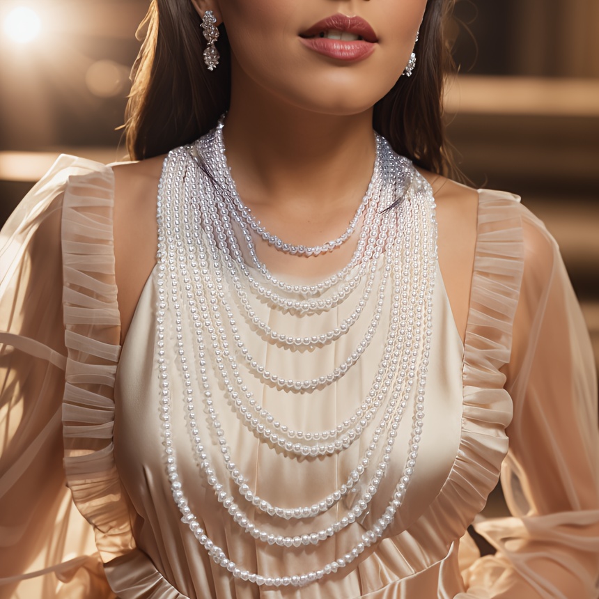 Women Luxury Handmade Faux Pearls Crop Top Bra Body Chain - Temu