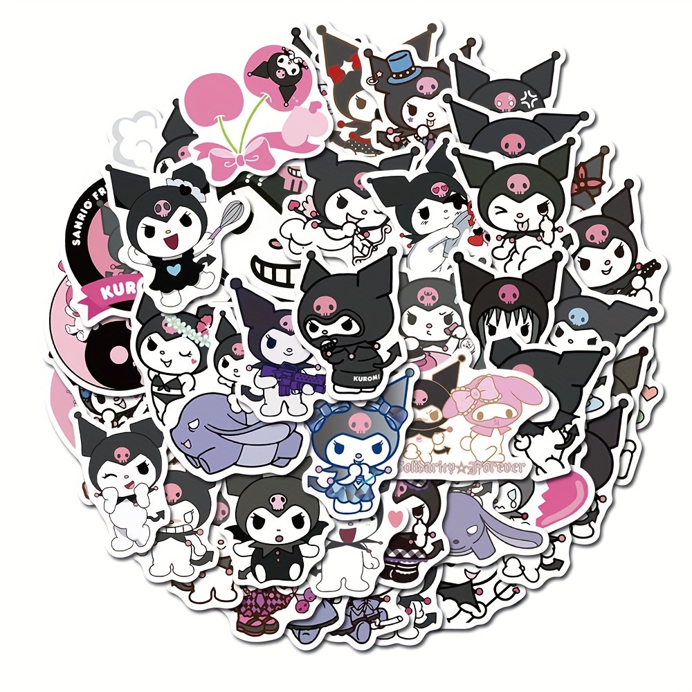 50pcs Cute Cartoon Sanrio Kuromi Stickers For Notebooks, Laptops, Journals,  And Phone Cases Decoration DIY Stickers