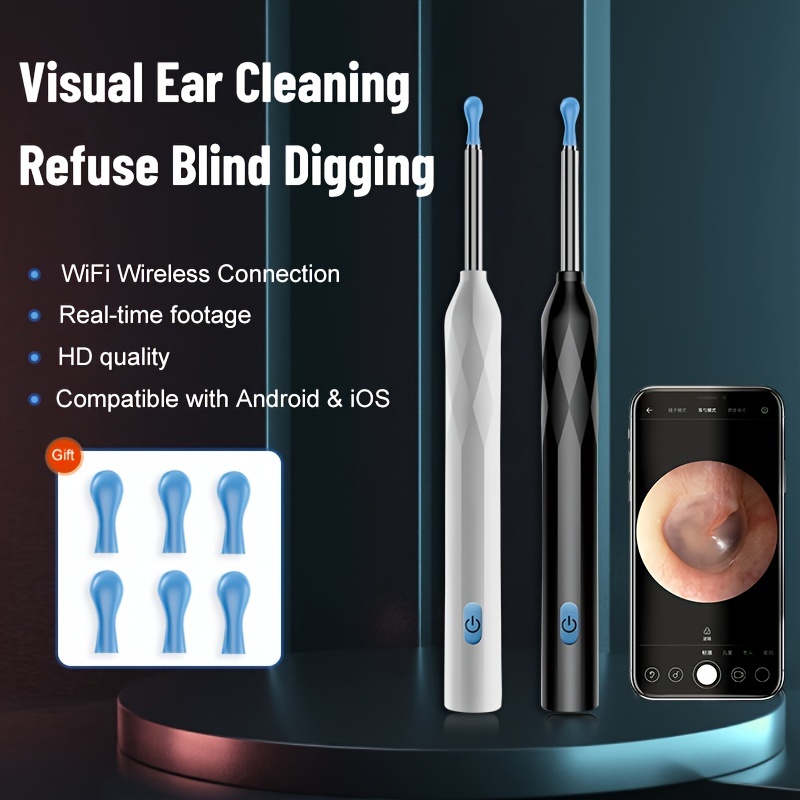 Intelligent Ear Scoop, Otoscope, Visual Ear Scoop, Outils de nettoyage d' oreille lumineux intelligent de 4,2 mm, Endoscope professionnel de 500 W -  Temu France