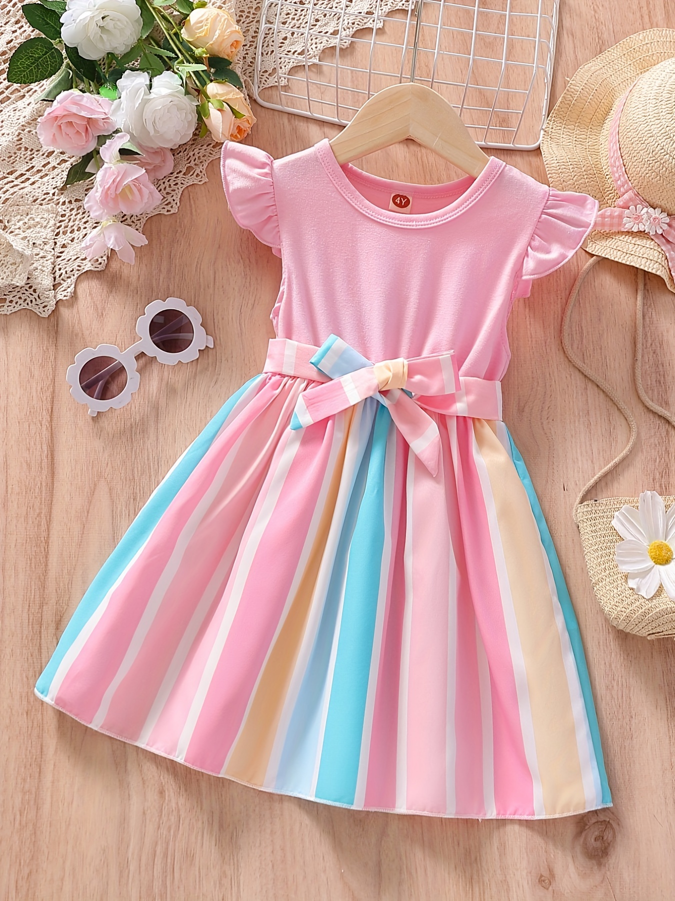 Girl's Plaid Pattern Teddy Fleece Dress & Bear Pattern Bag Set, Doll Collar  Long Sleeve Dress, Kid's Clothes For Spring Fall - Temu