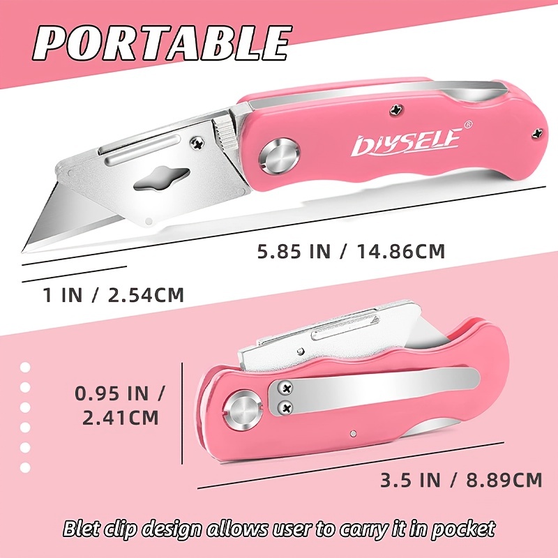 DIYSELF 4 Pack Box Cutter Retractable, Razor Knife with Auto Lock, Box  Opener with 10 Blades, Box Knife, Sharp Utility Knife Retractable,  Boxcutter