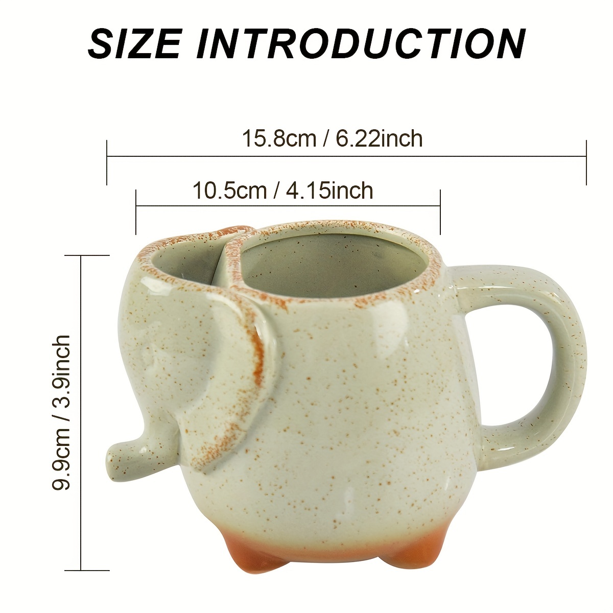 Big and Beautiful Elephant Mug. Cute Animal 11oz & 15oz Ceramic Tea Coffee  Mugs