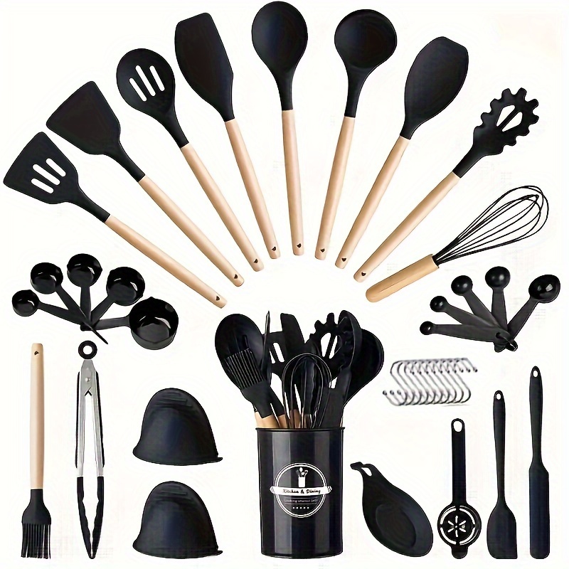18PCS Silicone Cooking Utensils Set Kitchen Cookware for Nonstick