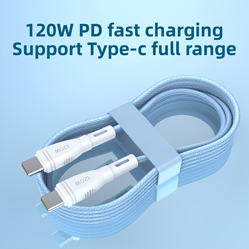 120W Fast Charging USB C Cable PD 5A QC 4.0 For Samsung S21 S20 S10, iPad Pro, MacBook Pro & Google Pixel