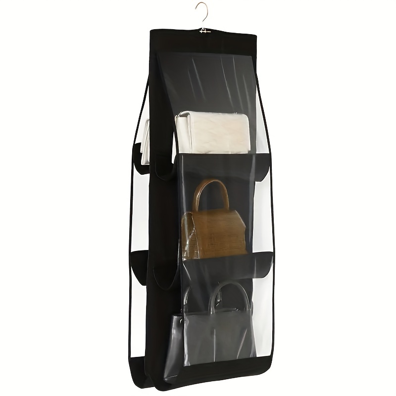 Clear Double-Sided Bag Organizer with 6 Pockets