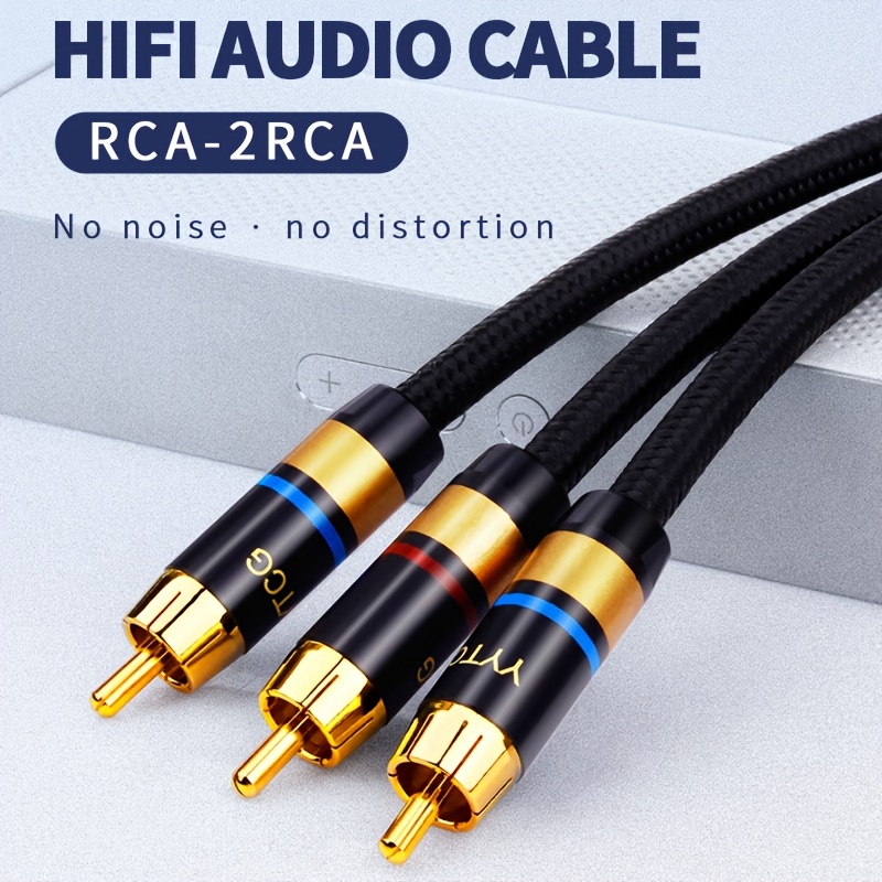 OpenII Adaptateur RCA Y 25 cm 1 RCA femelle vers 2 RCA mâles câble  répartiteur pour amplificateur audio caisson de basses