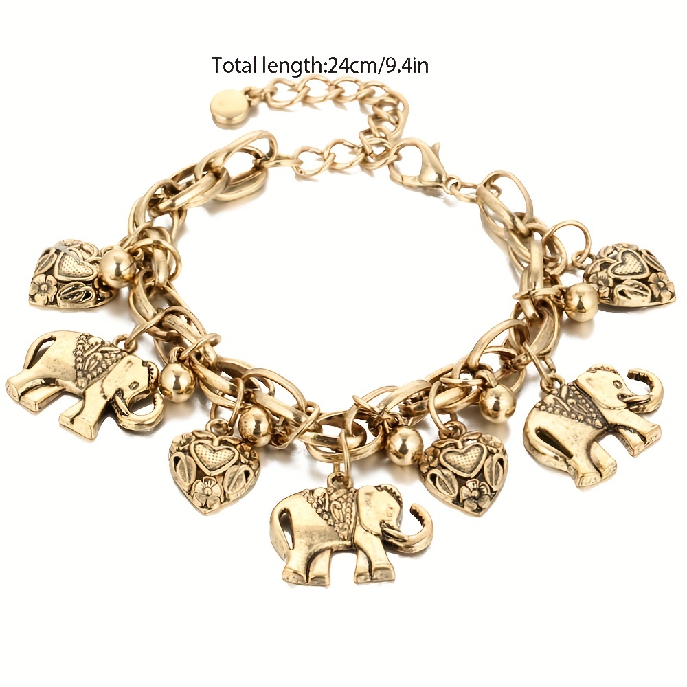 Retro Carved Elephant Delicate Bracelet