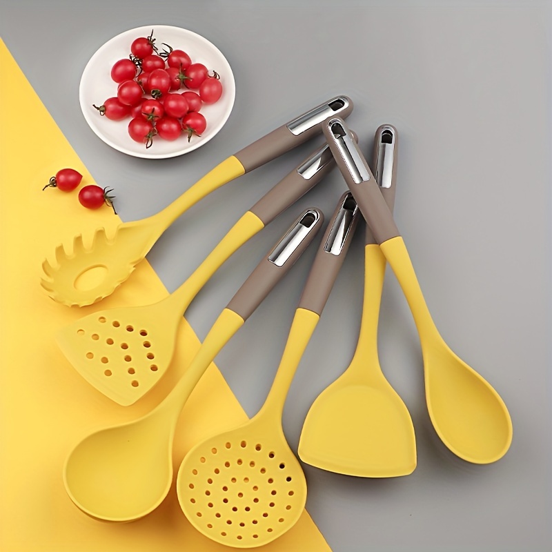 Silicone Spatula Set (6PCS - Yellow) - Kitchen Spatulas Silicone