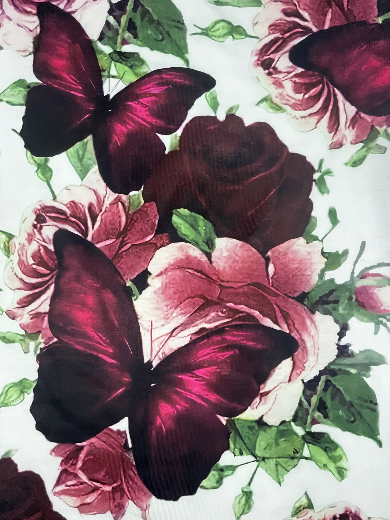 camiseta estampado mariposas flores top casual manga corta Temu