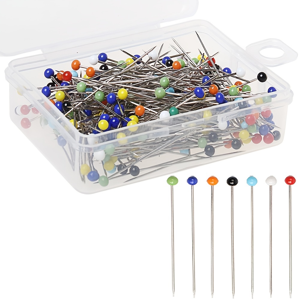 250 Pieces Sewing Pins Ball Glass Head Pins Straight Quilting Pins