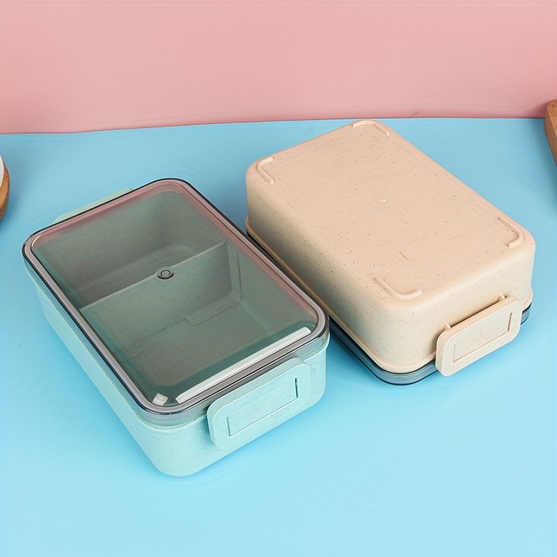 Single Layer Wheat Straw Lunch Box Leakproof Food Container