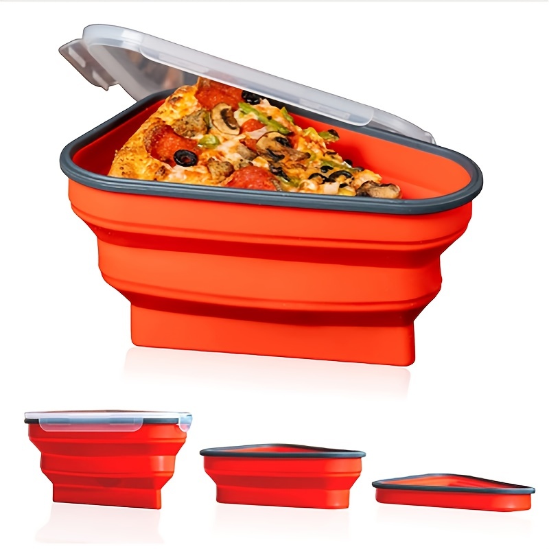  Pizza Storage Container, Collapsible Pizza Slice Container with  5 Trays, Reusable Silicone Pizza Pan Pizza Box Set with Lids to Leftover  Organization and Space Saver (Pizza Cutter is Not Included): Home