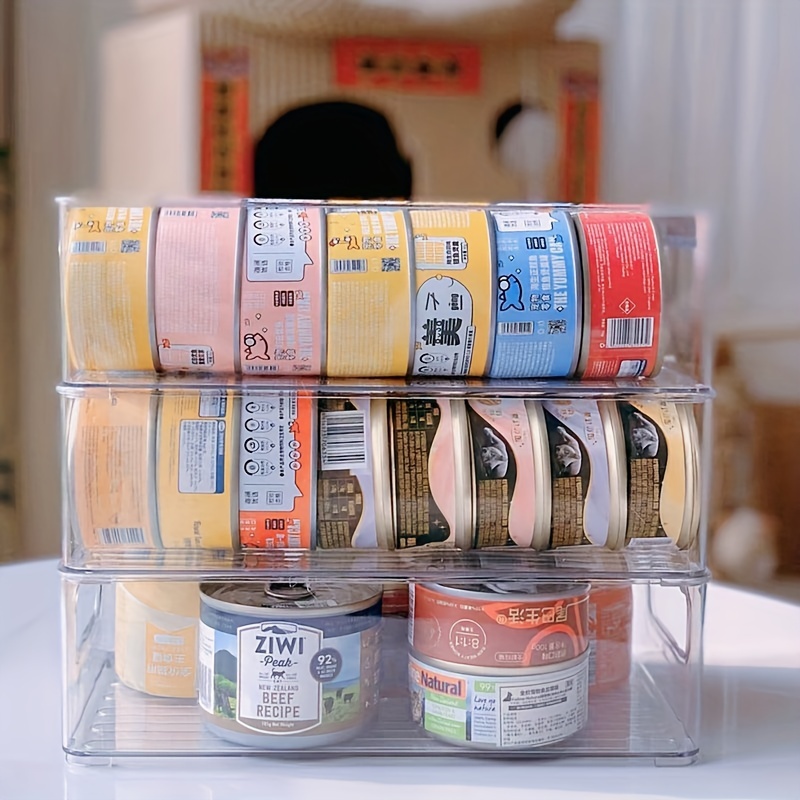 Transparent Pet Can Storage Box, Acrylic Pet Food Can Bucket For Cats Dogs