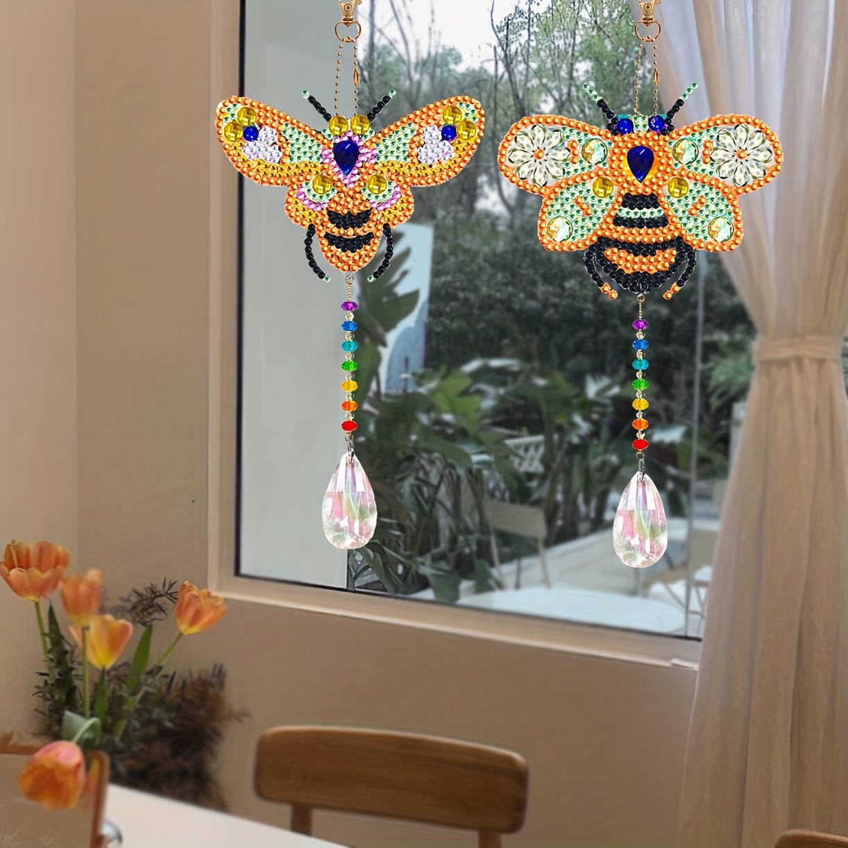 3pcs Diy Imitation Diamond Acrylic Glass Painting Kit Home Decoration  Hangings Holiday Decoration!