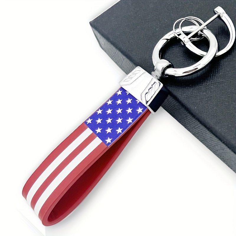 Pu Leather Usa Flag Car Key Chain The United States Flags Keychain The  America Flag Key Ring Key Pendent Keyring For Motorcycles Suv - Temu