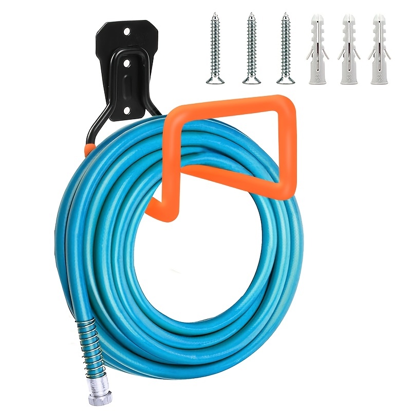 1pc Orange Steel Wall Mount Garden Hose Holder, Heavy Duty Metal Hose  Hanger Hook, Ideal For Water Hose, Air Hose, Hydraulic Hose, Ropes,  Extension Co