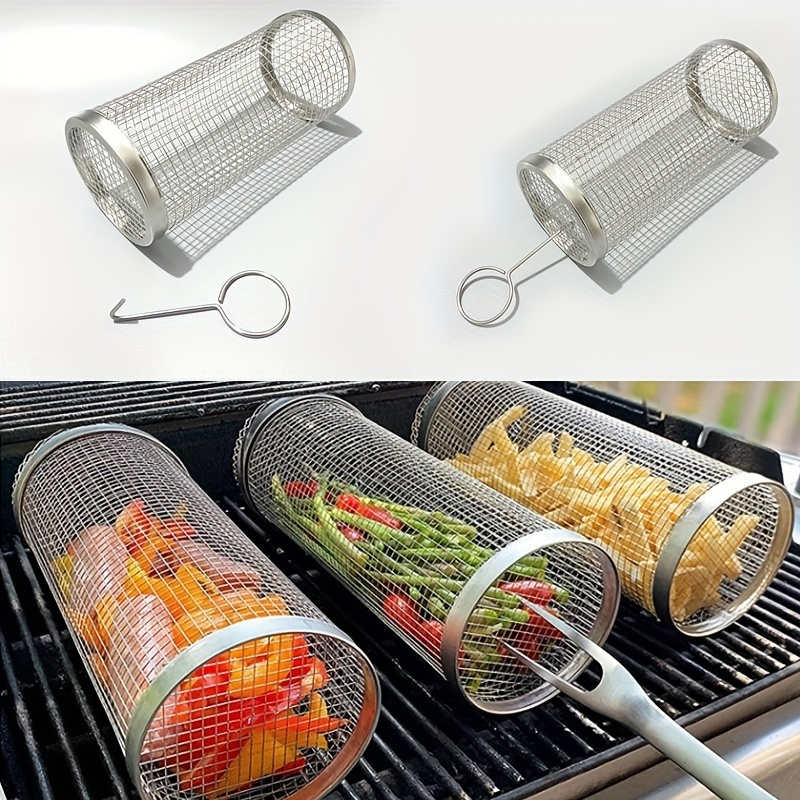 Stainless Steel Grill Basket Smoker Cage Barbecue Cooking - Temu