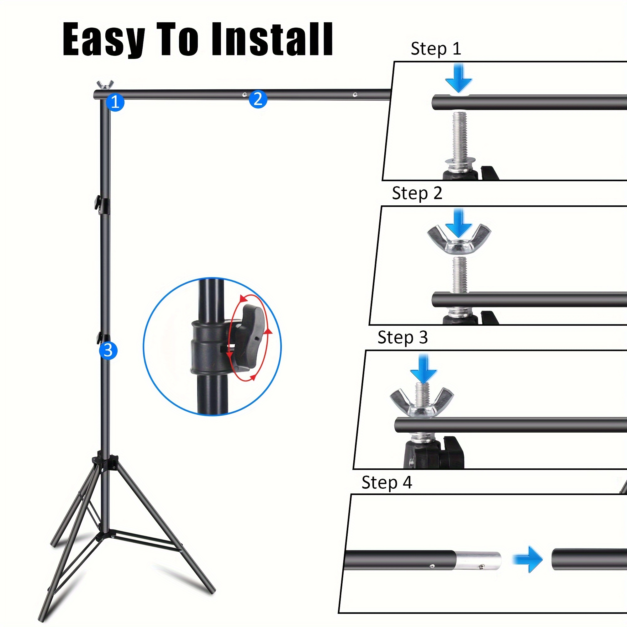 Backdrop Stand (wxh) Photo Studio Adjustable Metal Background Stand,balloon  Arch Support Kit With 4 Crossbars, 4 Backdrop Clamps, Parties Wedding  Events Decoration - Temu Mexico