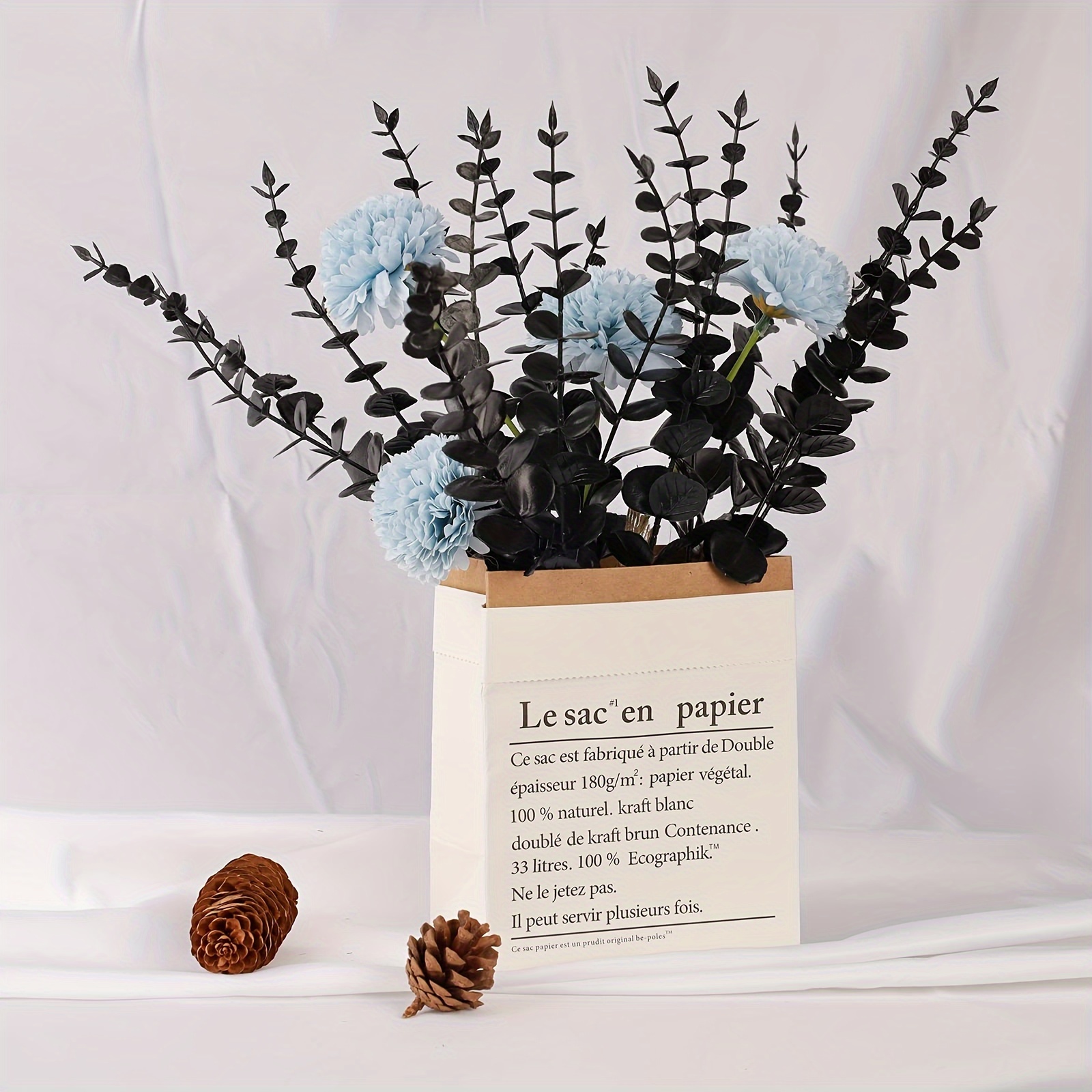 Black Eucalyptus Artificial Flowers Are Used For Room - Temu