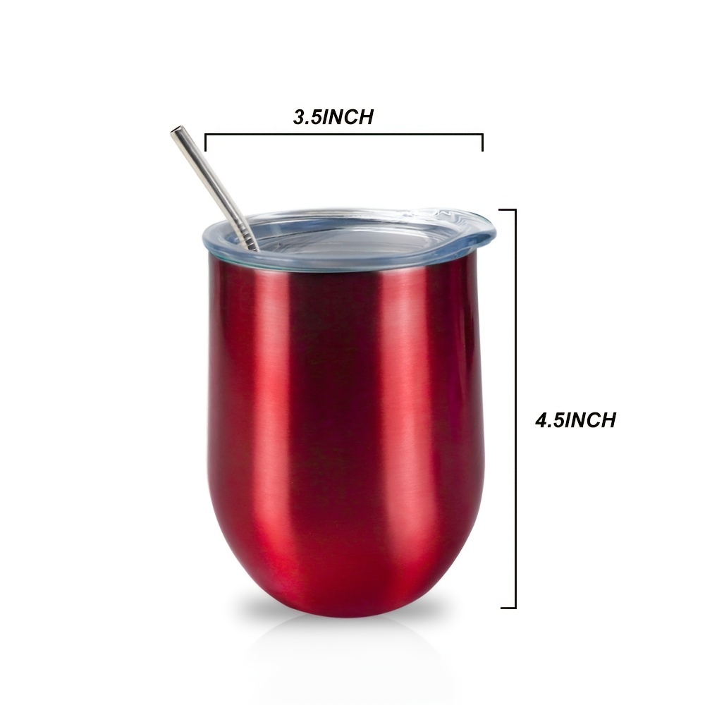 Stemless Glass Stainless Steel Wine Tumblers Double Wall Insulated