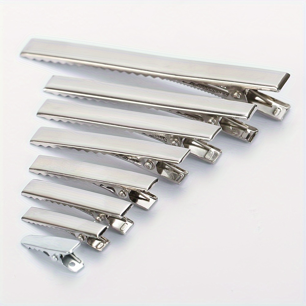 50 Pcs Rectangular Double Prong Alligator Clip With Teeth for Bow
