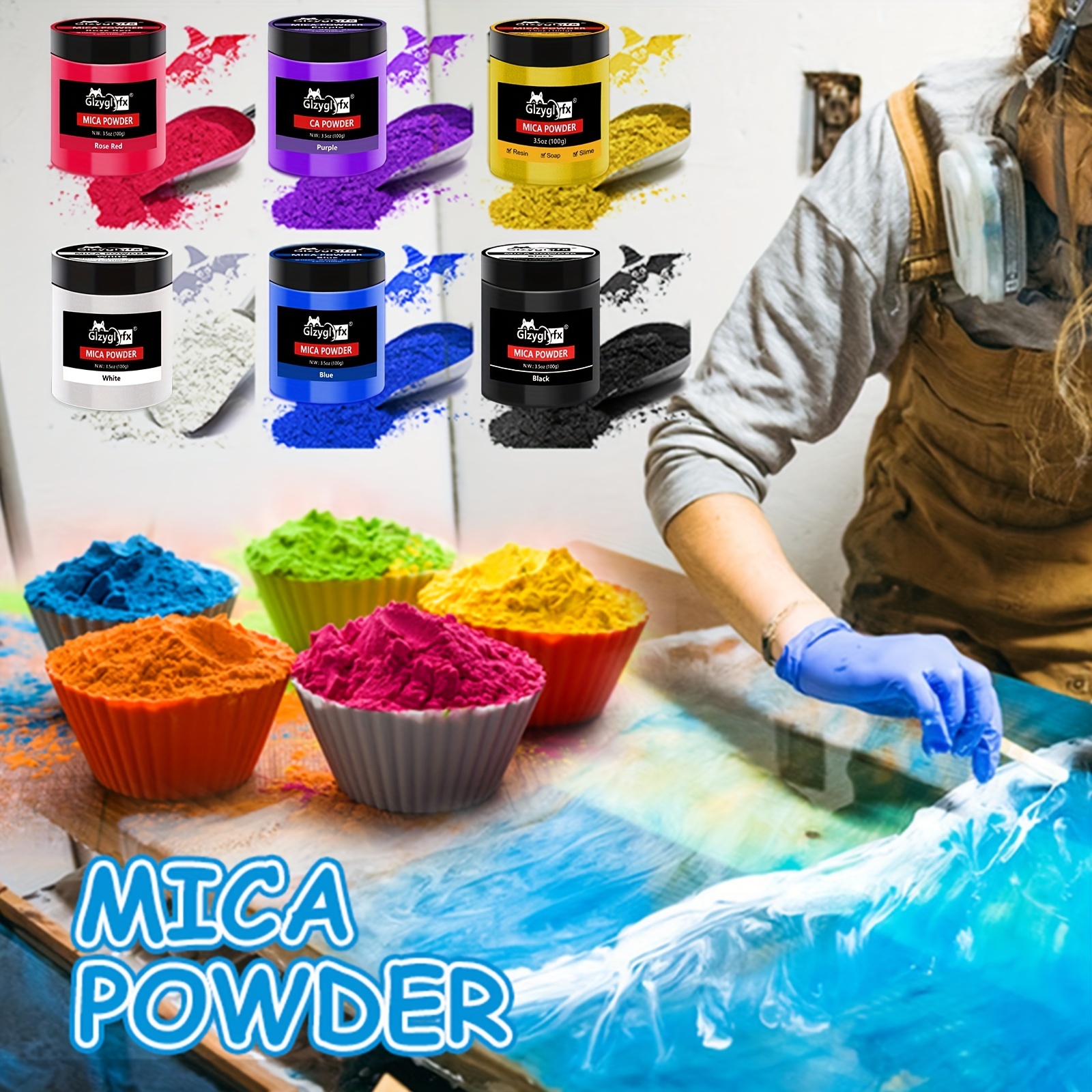 Epoxy Resin Color Pigment - Crystal Blue 50g - Mica Powder - Tint