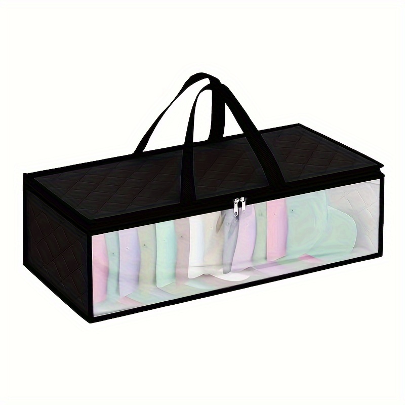 Large Capacity Storage Bag With Handles Visible Window Under - Temu