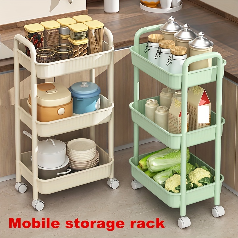 Multi layered Bathroom Storage Stand With Wheels Organize - Temu