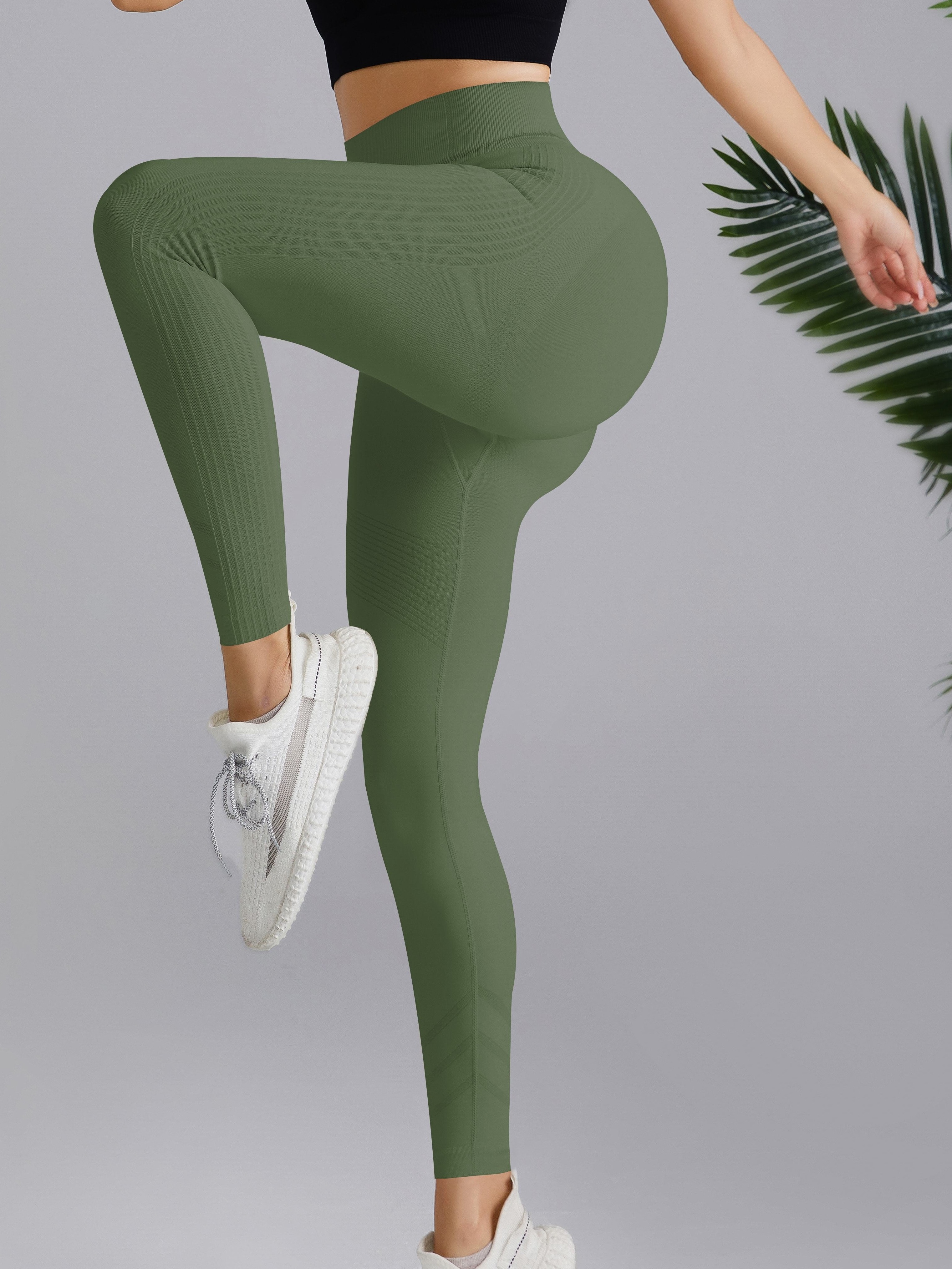 Pantalones De Yoga De Color Sólido, Leggings Deportivos Para